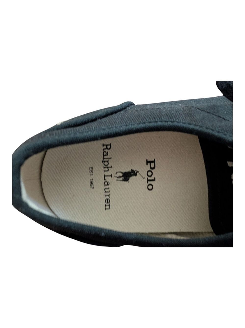 Polo Ralph Lauren Ethan Black Sneaker Mens 10.5 Flesh Pony Logo Classic Casual - Picture 5 of 8